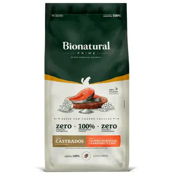 Ração Bionatural Prime Gatos Castrados Salmão