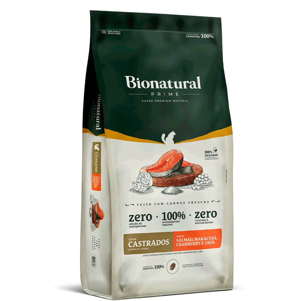 Ração Bionatural Prime Gatos Castrados Salmão — foto 2