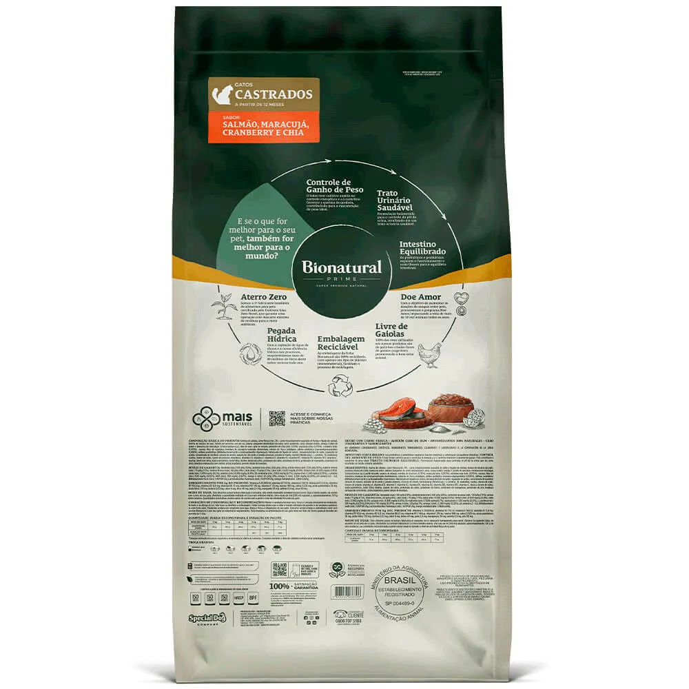 Ração Bionatural Prime Gatos Castrados Salmão — foto 3