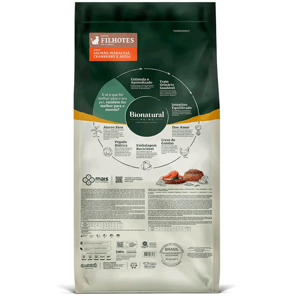 Ração Bionatural Prime Gatos Filhotes Salmão — foto 3