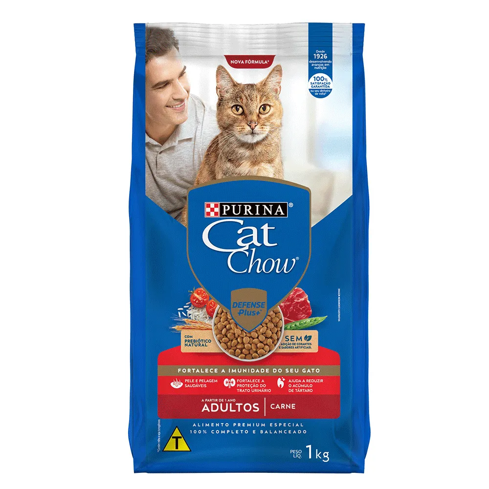 Ração Cat Chow Gatos Adultos Carne