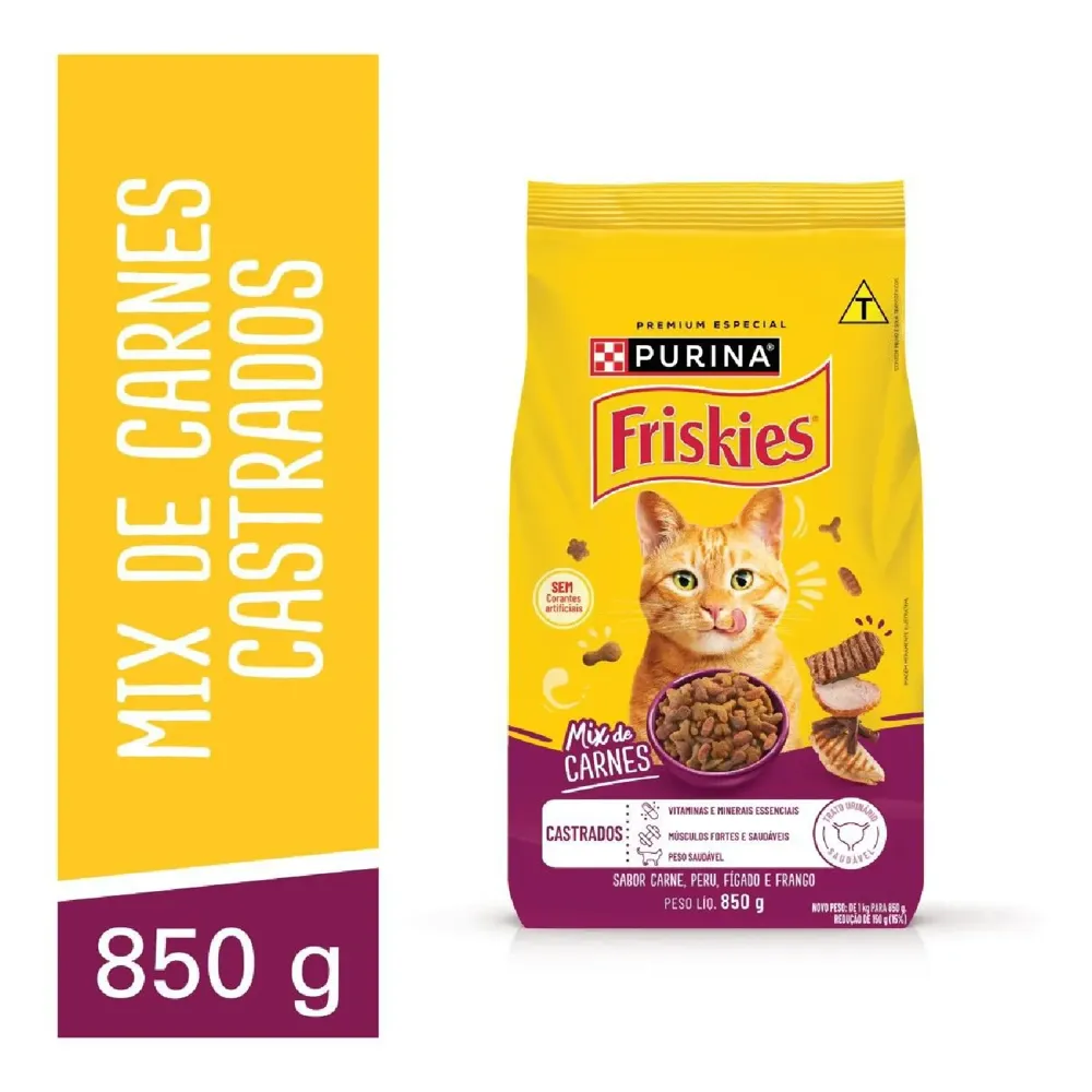 Ração Friskies Gatos Adultos Castrados Mix de Carne — foto 2