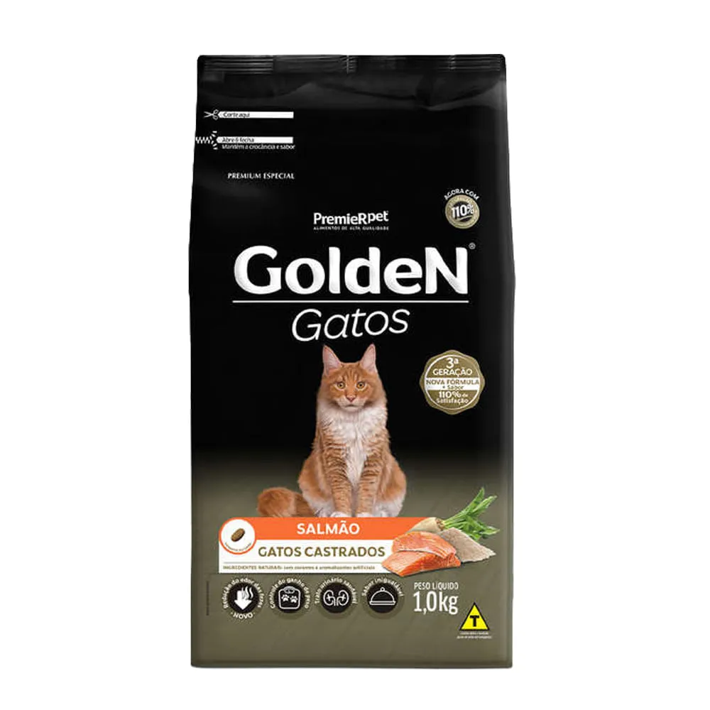 Ração Golden Gatos Adultos Castrados Salmão — foto 2