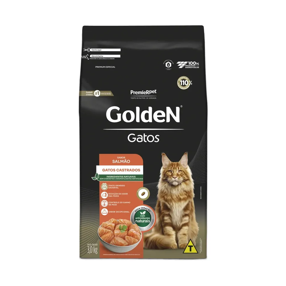 Ração Golden Gatos Adultos Castrados Salmão — foto 3
