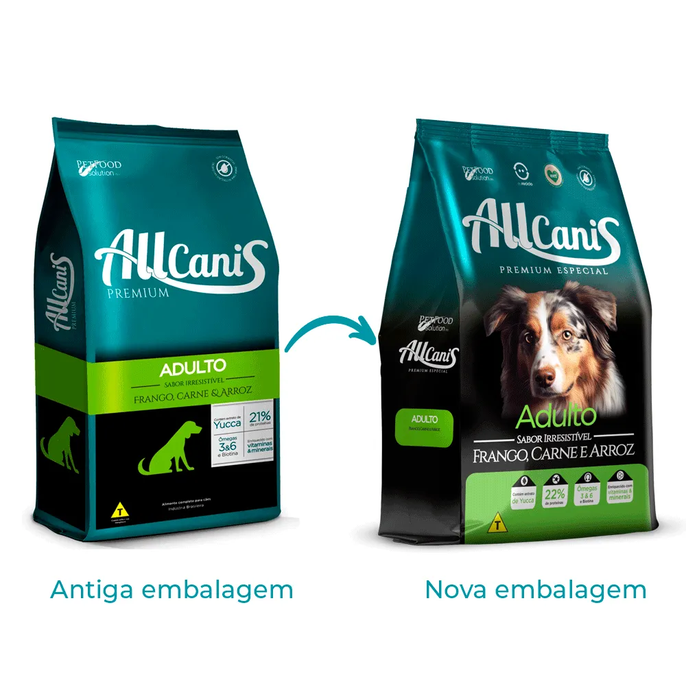 Ração Allcanis Premium Cães Adultos Frango Carne e Arroz — foto 2