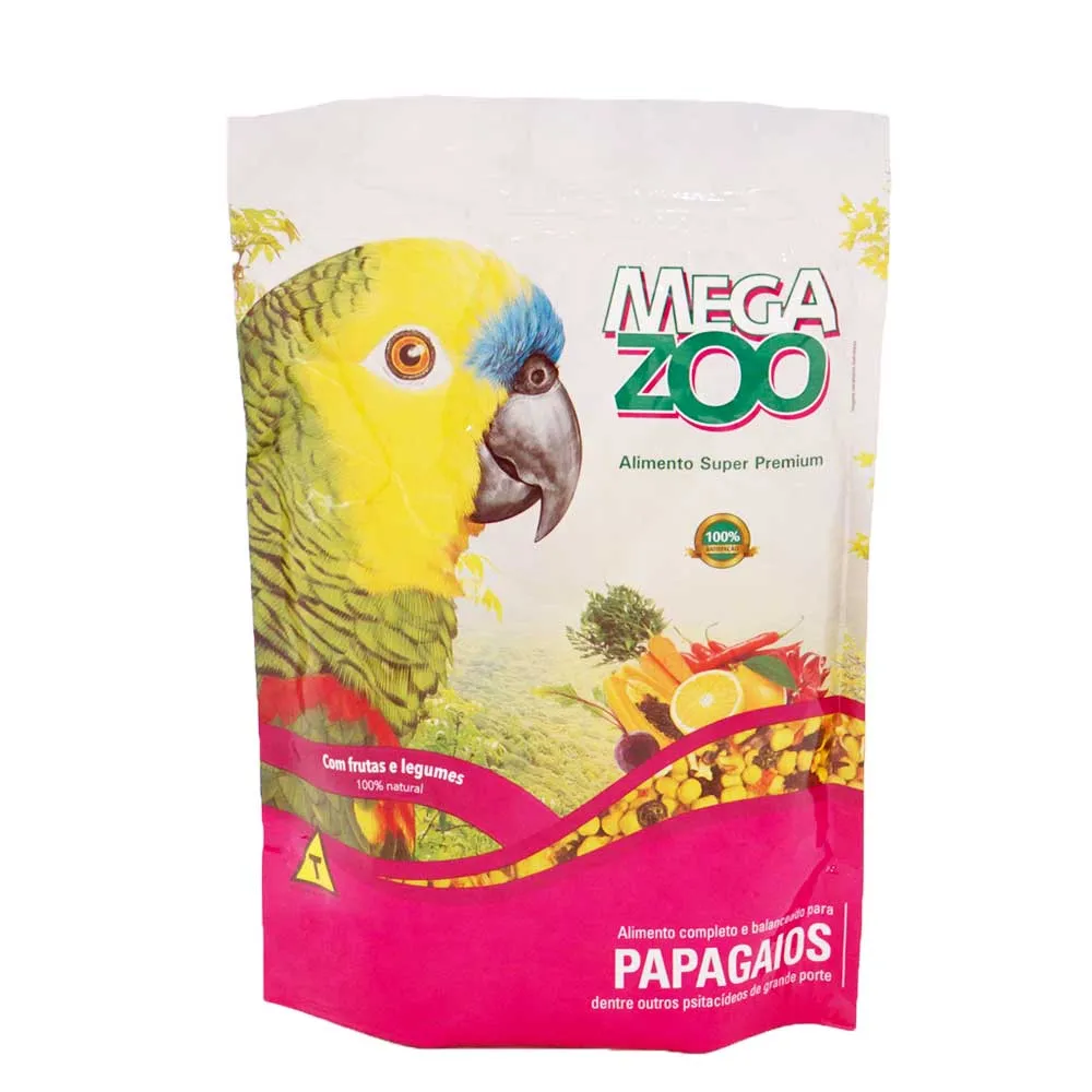 Ração para Papagaio com Frutas e Legumes Megazoo