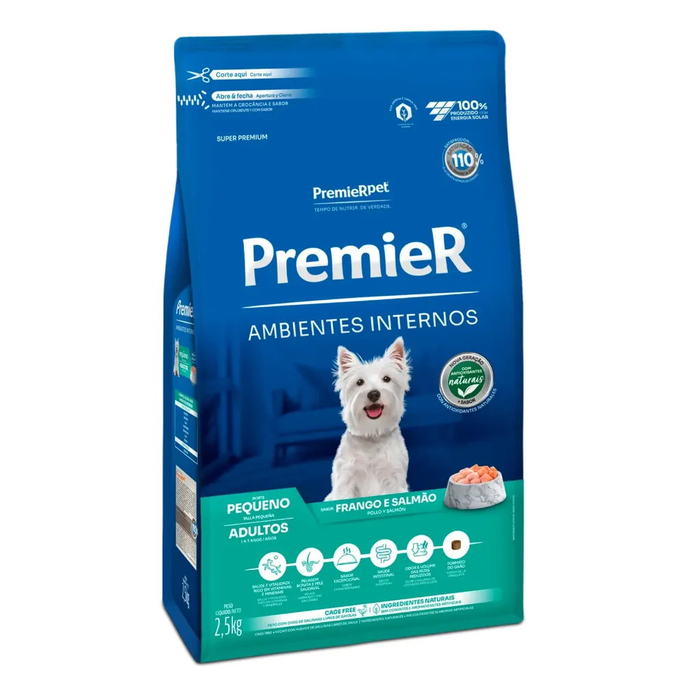 Ração Premier Ambientes Internos Cães Adultos Raças Pequenas Frango e Salmão — foto 5