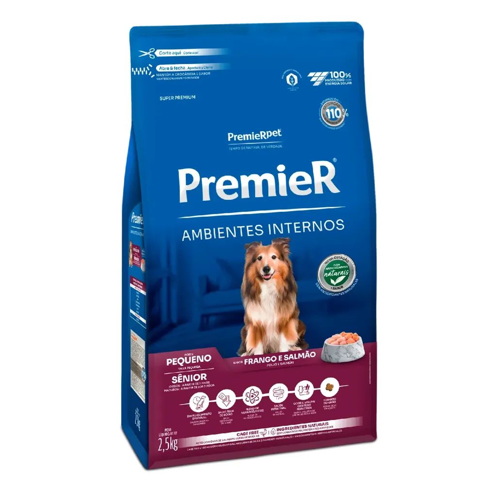 Ração Premier Ambientes Internos Cães Sênior Porte Pequeno Frango e Salmão — foto 5