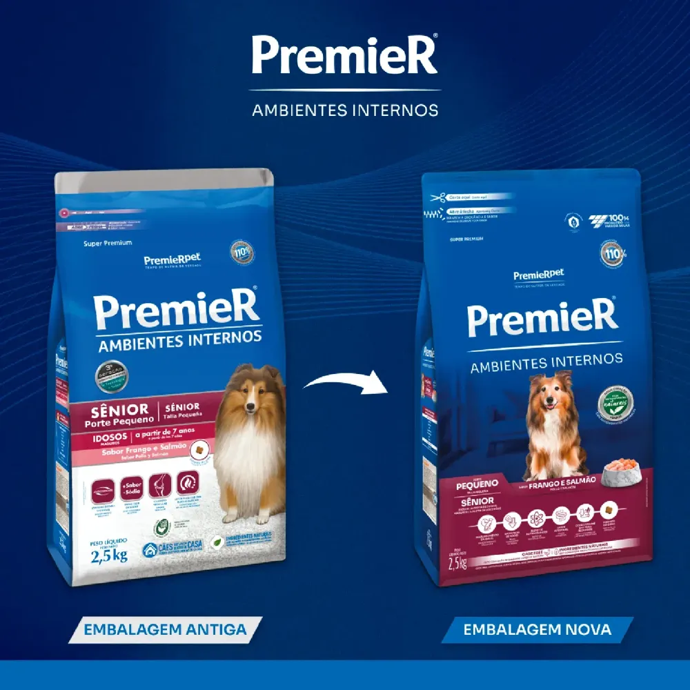 Ração Premier Ambientes Internos Cães Sênior Porte Pequeno Frango e Salmão — foto 6