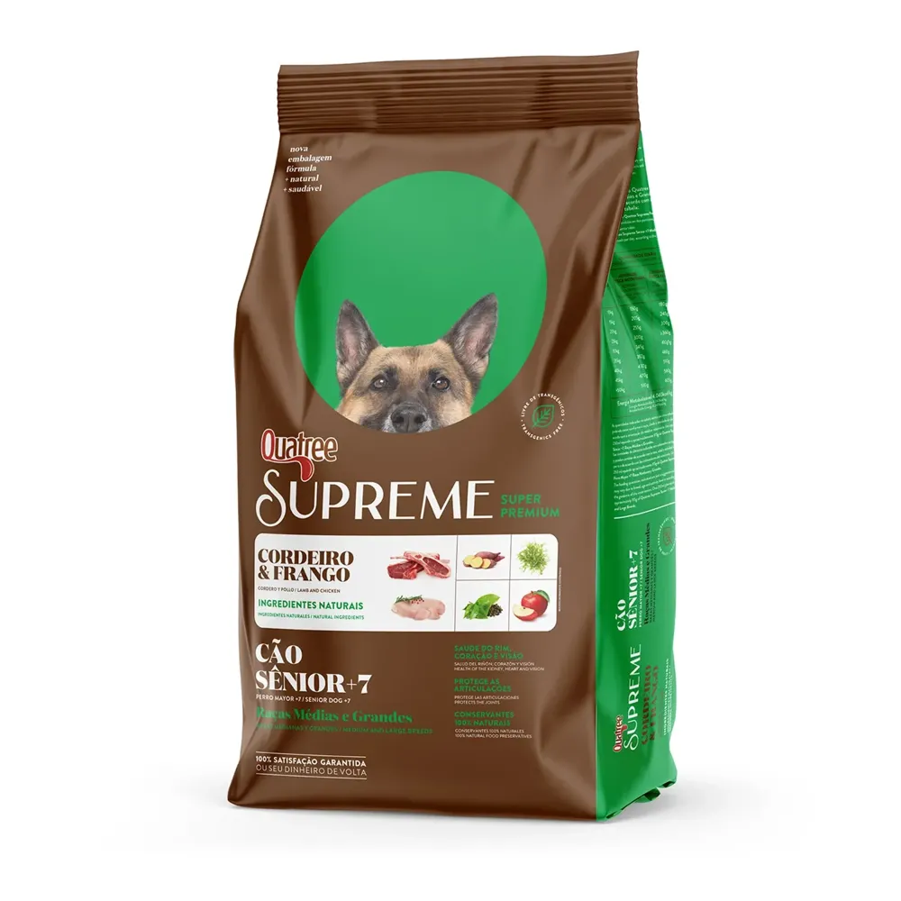 Ração Quatree Supreme Cães Sênior Raças Médias e Grandes