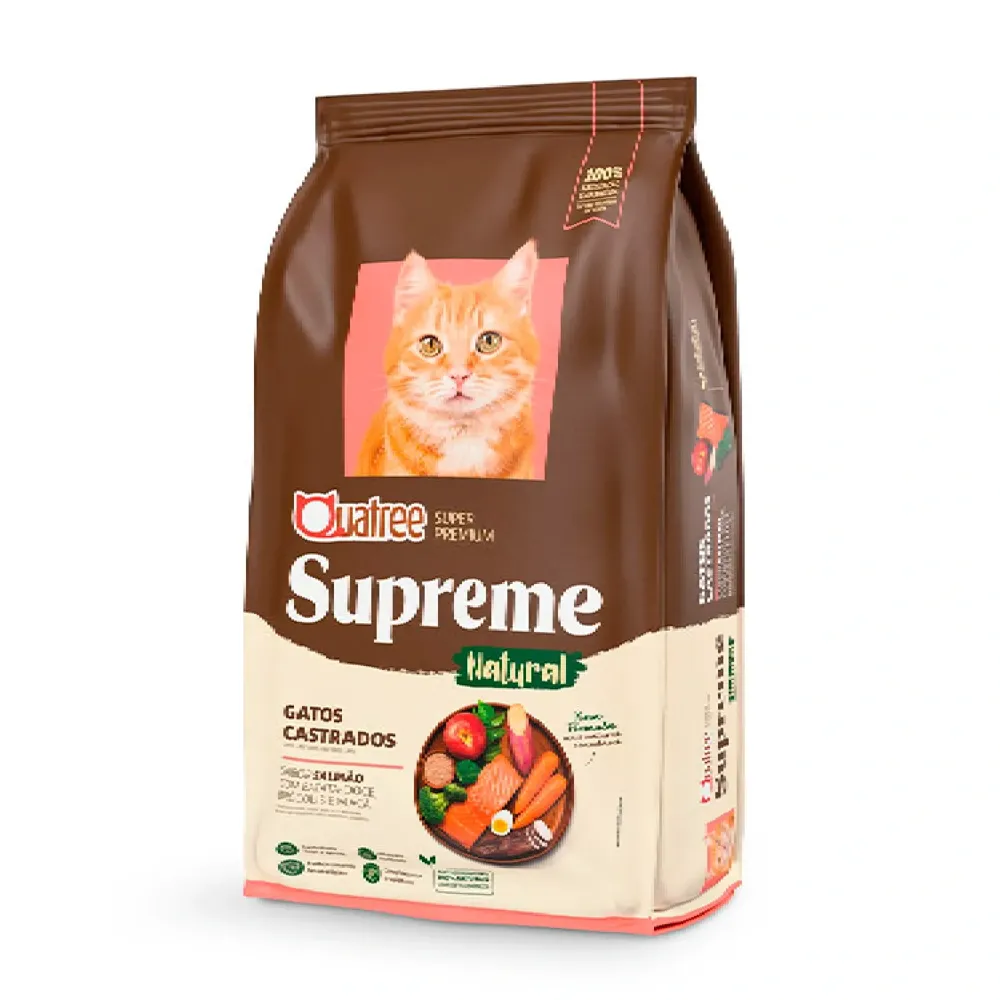 Ração Quatree Supreme Gatos Castrados Salmão