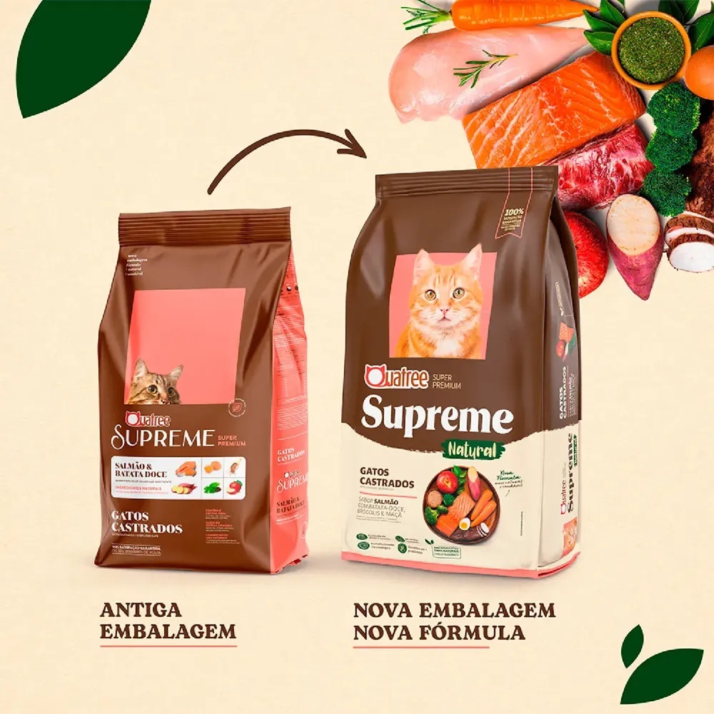 Ração Quatree Supreme Gatos Castrados Salmão — foto 3