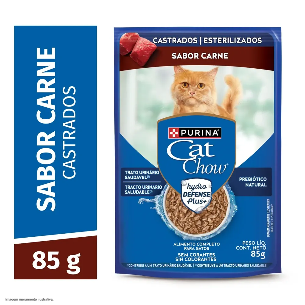 Ração Úmida Cat Chow Castrados Carne — foto 2