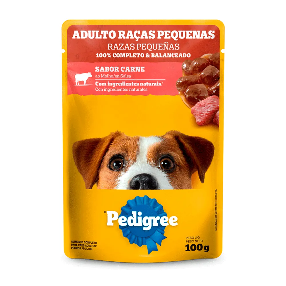 Ração Úmida Pedigree Sachê Cães Adultos Raças Pequenas Carne ao Molho — foto 2