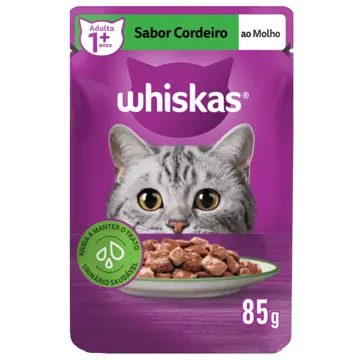 Ração Úmida Whiskas Sachê Cordeiro ao Molho Gatos Adultos