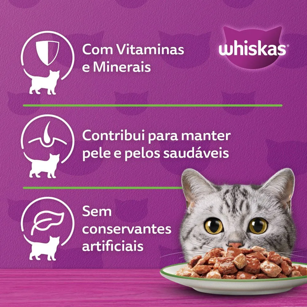 Ração Úmida Whiskas Sachê Cordeiro ao Molho Gatos Adultos — foto 5