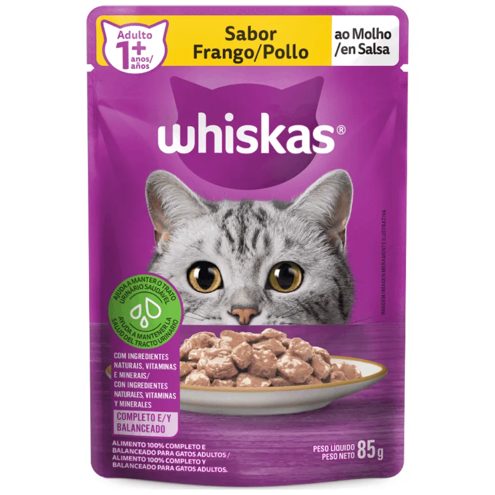 Ração Úmida Whiskas Sachê Frango ao Molho Gatos Adultos — foto 3