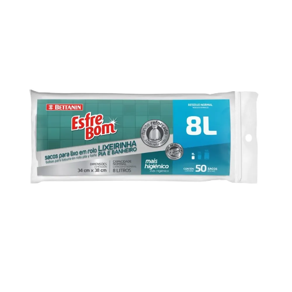 Sacos para Lixo Pia e Banheiro 8 L Esfrebom