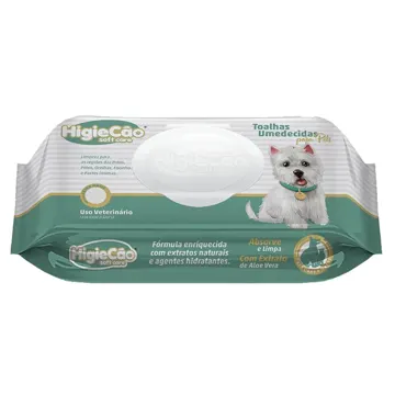 Toalha Umedecida Cães e Gatos Higiecão